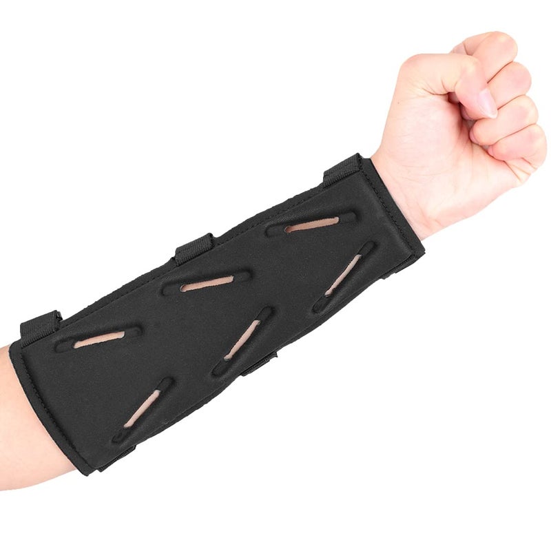 KRATARC Archery Arm Guard Adjustable 3-Strap Accessory Lightweight Hunting Target Practive Adult Unisex (Black, Length 8'') - Image 1